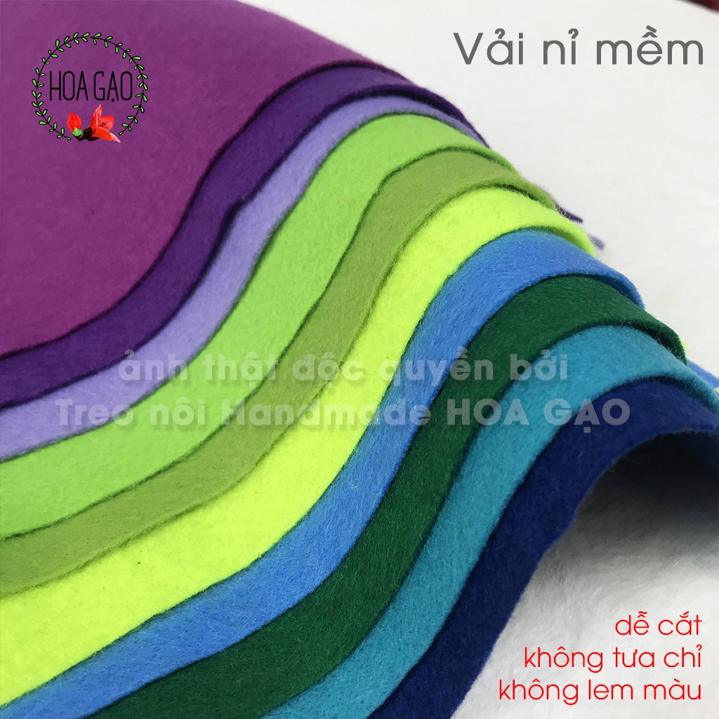 Vải nỉ làm đồ handmade, vải nỉ mềm 45cm HOA GẠO GNM4 làm hoa vải, thú nhồi bông siêu tiện lợi