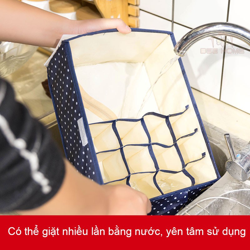 ( MỚI) Hộp vải nhiều ngăn đựng vớ / đồ lót đa năng tiện dụng - Hộp vải đựng đồ - Beehome - Giỏ vải đựng đồ