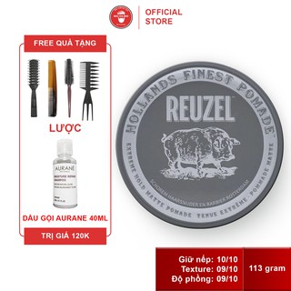 Sáp vuốt tóc Reuzel Extreme Hold Matte Pomade - xám