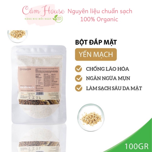 [MILAGANICS- YẾN MẠCH- 100GR] Bột Yến Mạch nguyên chất trắng da, dưỡng ẩm, làm chậm lão hóa, ngừa mụn