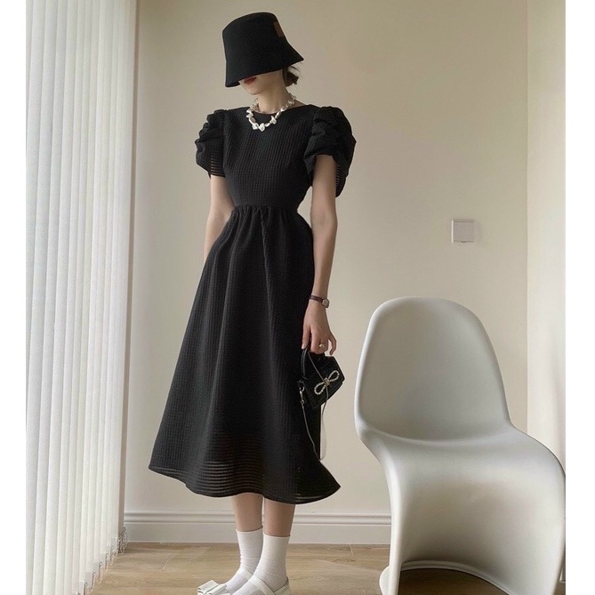 Đầm dự tiệc dáng xòe cổ tròn,váy trắng tiểu thư thiết kế xốp ô vuông full 2 lớp mềm mịn cho nàng dạo phố  XM Minh Phúc