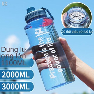 Bình nước nhựa dung tích siêu lớn dành cho nam và nữ di động ngoài trời thể thao mùa hè dục chống rơi không gia