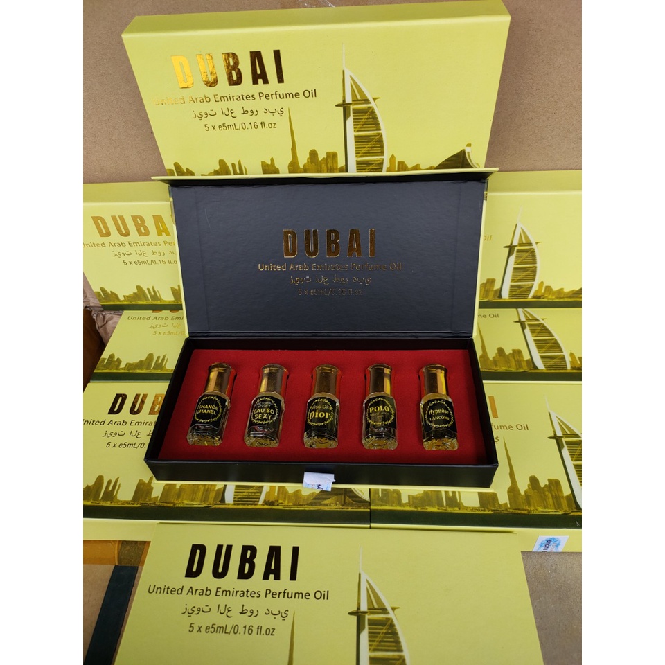 Nước hoa tinh dầu cao cấp Dubai cao cấp 2 màu xanh và vàng