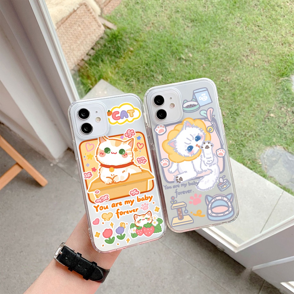Ốp Điện Thoại Tpu Mềm Chống Sốc In Hình Mèo Cho iPhone 11 12 13 pro max XS X XR XSMax 7 8 6 6s plus SE 2020