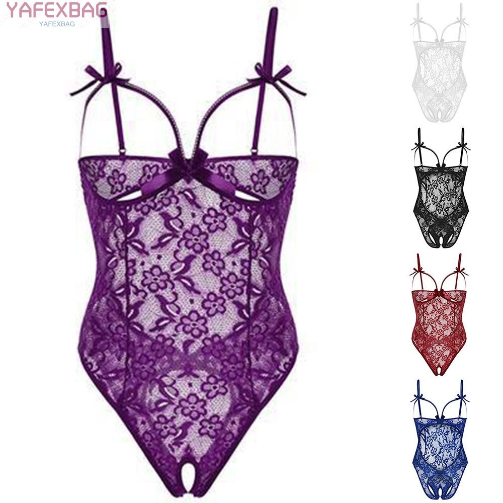 Womens Sexy-Lingerie Lace One Piece Open Crotchles Sleepwear Hollowed Out See Throught Bobysuit | BigBuy360 - bigbuy360.vn