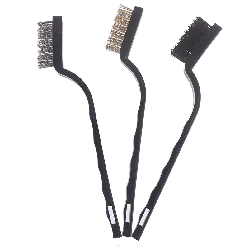 Set 3 bàn chải làm sạch kim loại bằng thép không gỉ đa năng HL