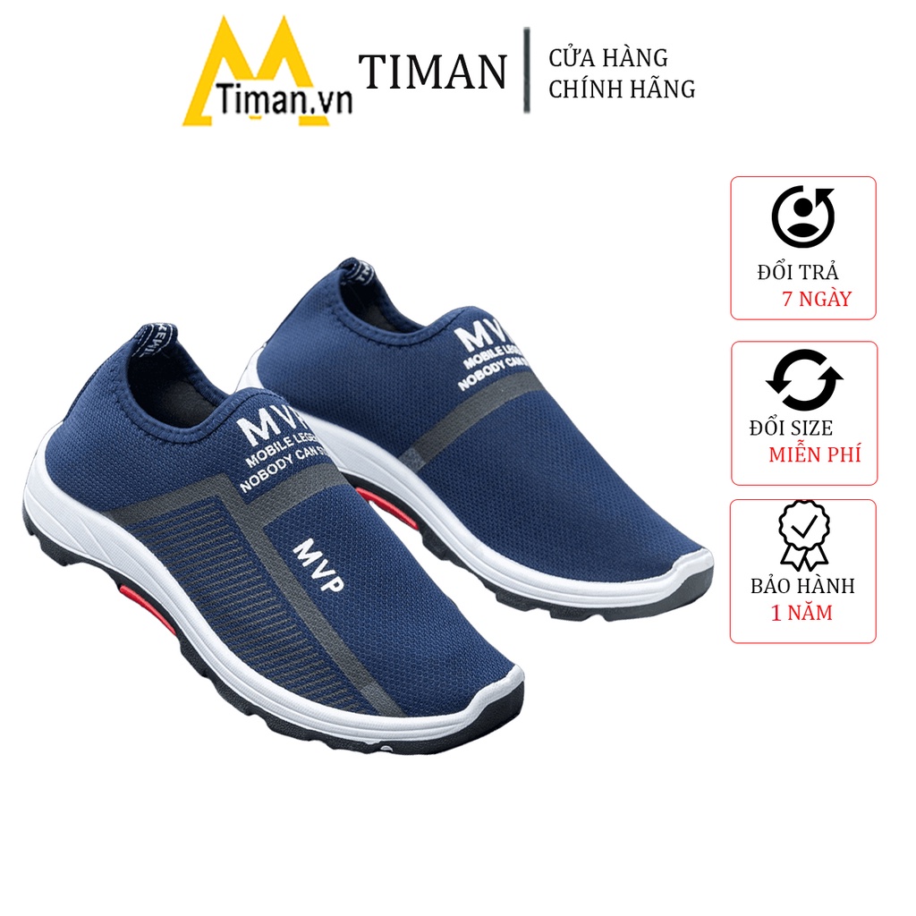 Giày thể thao nam chất liệu vải sneaker cổ cao màu đen đế cao cao cấp độn đế đẹp MH23 TIMAN