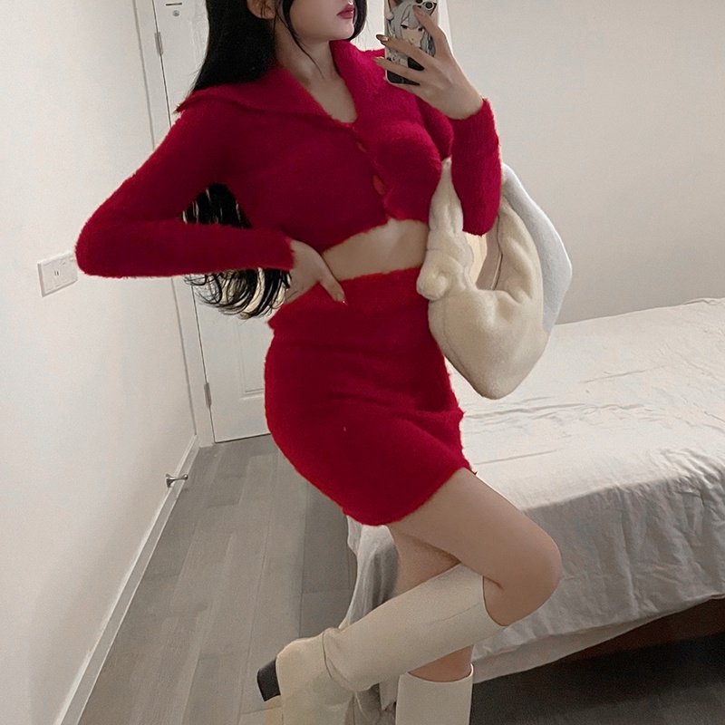 SET TRANG PHỤC LÔNG ĐỎ SEXY (B1014)