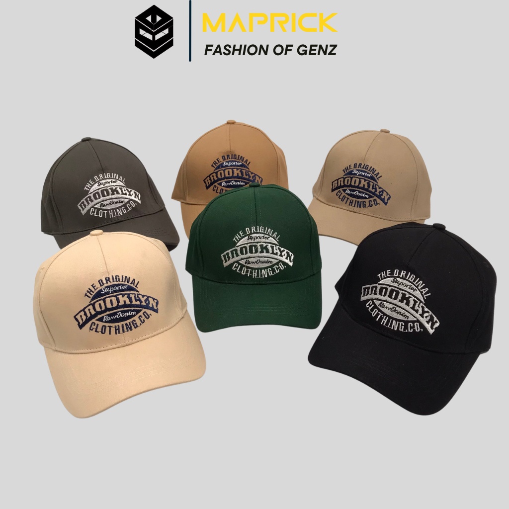 Mũ lưỡi trai ❤️ Nón kết thêu chữ BROOKLYN chất kaki cao cấp form unisex nam nữ N62