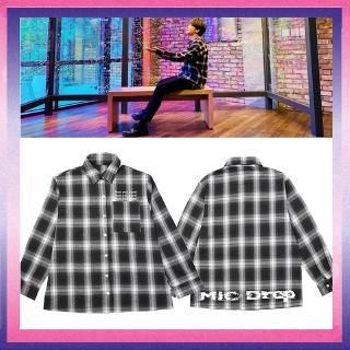 Áo sơ mi sọc caro đen trắng phong cách JIMIN trong nhóm KPOP BTS