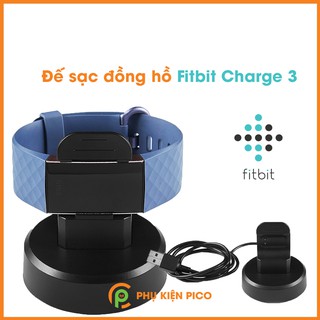 Đế sạc đồng hồ Fitbit Charge 3 đen dây cáp USB 1m Adapter Smartwatch