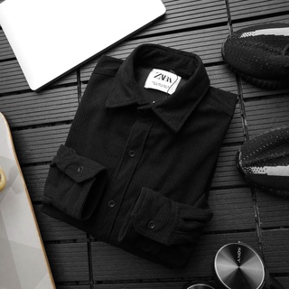 Áo Sơ mi nhung tăm vitage,Nhung Gân Kupi tay dài Nam/Nữ Unisex