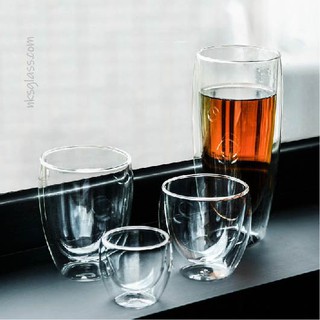 Ly thủy tinh 2 lớp ISO size 150ml - 550ml chịu nhiệt