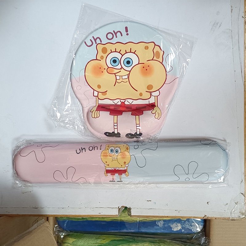 Miếng Lót Chuột Chống Trượt Có Đệm Cổ Tay Màu Hồng Họa Tiết Ngôi Sao Dễ Thương