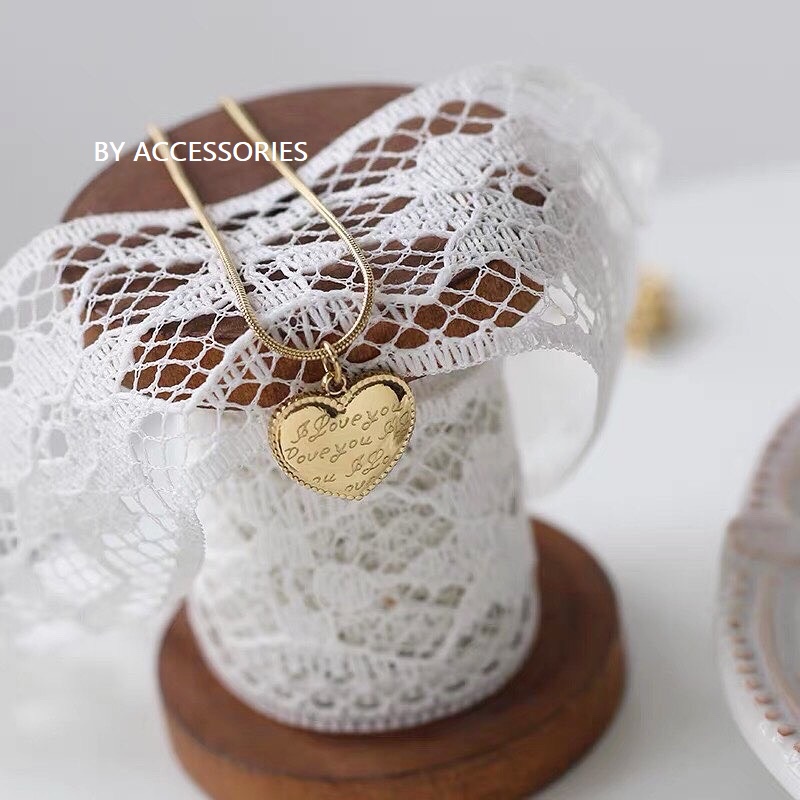 Dây chuyền titan trái tim khắc chữ Love you không gỉ WN2124