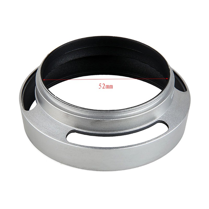 Bang♔ 52mm Aluminium Silver Lens Oblique Cover Internal thread Hood For Leica Slr