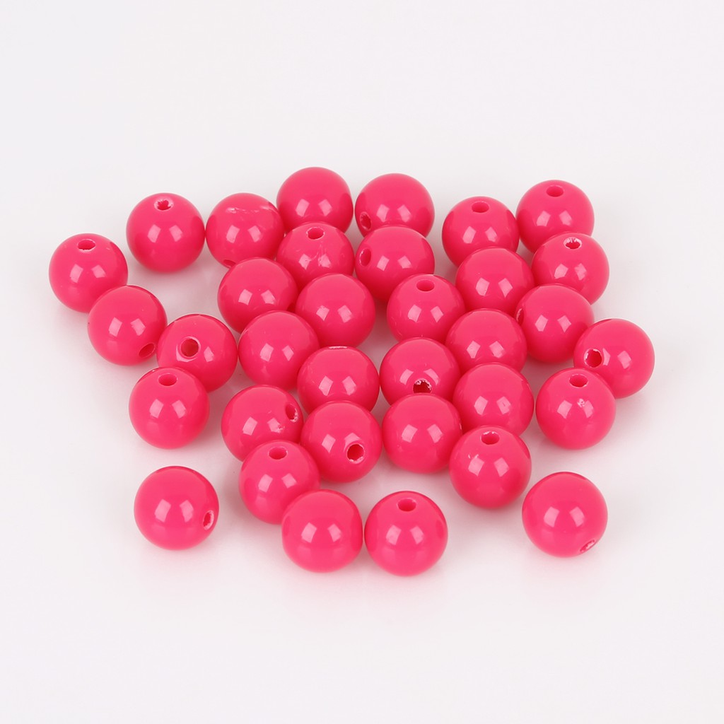 Bộ 50 hạt nhựa acrylic tròn lỗ xỏ lớn 10mm dành cho làm trang sức