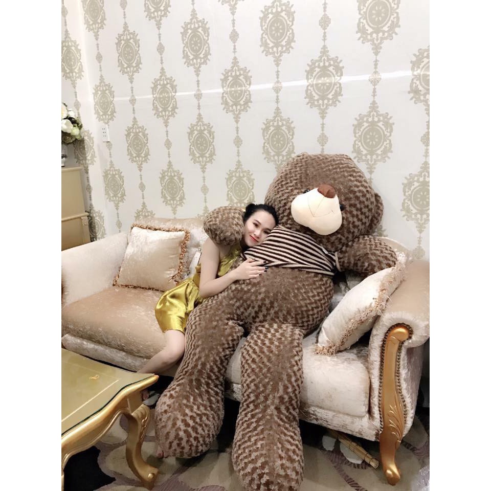 Gấu bông Teddy Cao Cấp khổ vải 2m Cao 1,8m màu Nâu Khói hàng VNXK