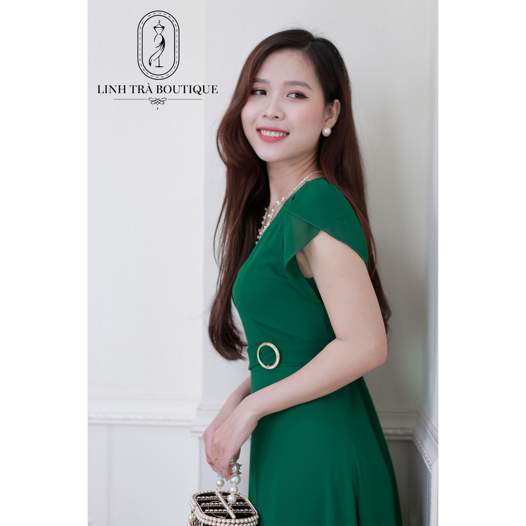 Váy đầm trung niên cao cấp [LINH TRÀ] đầm voan kèm thắt lưng eo thiết kế lịch sự, sang trọng - TM 44 | BigBuy360 - bigbuy360.vn