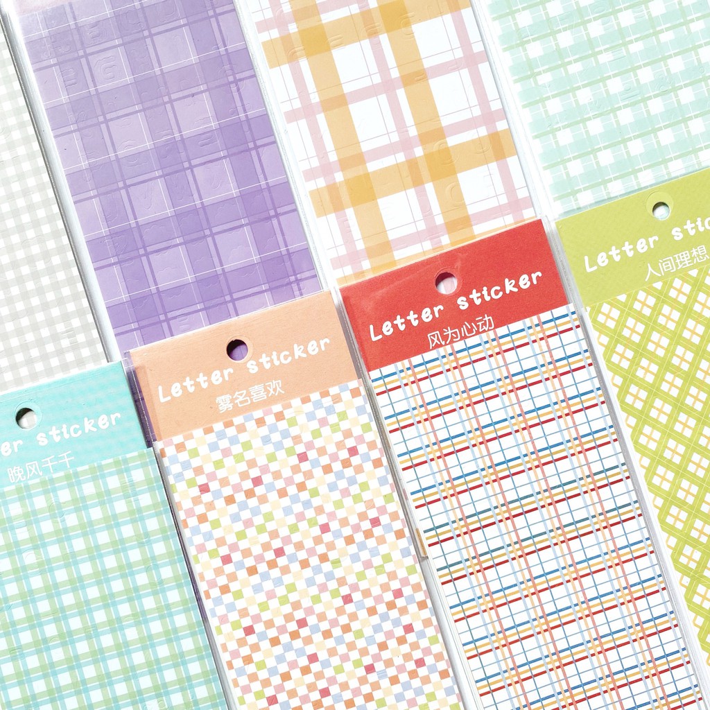 Set 2 sticker chữ cái và số trang trí phong cách Hàn Quốc