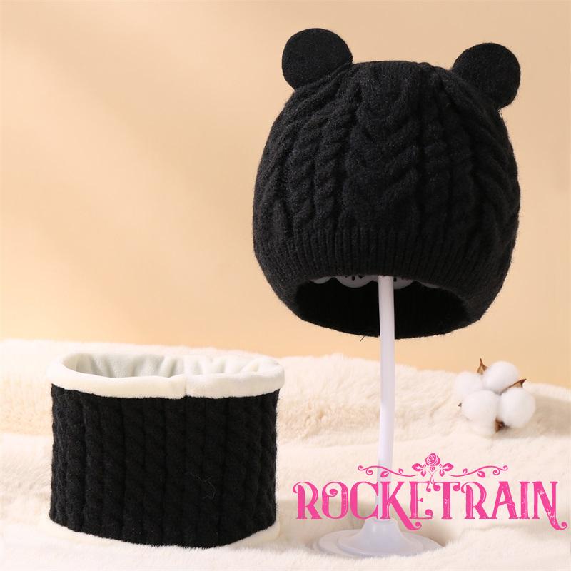 Set Mũ beanie Kèm Khăn Choàng Cổ Dễ Thương Cho Bé