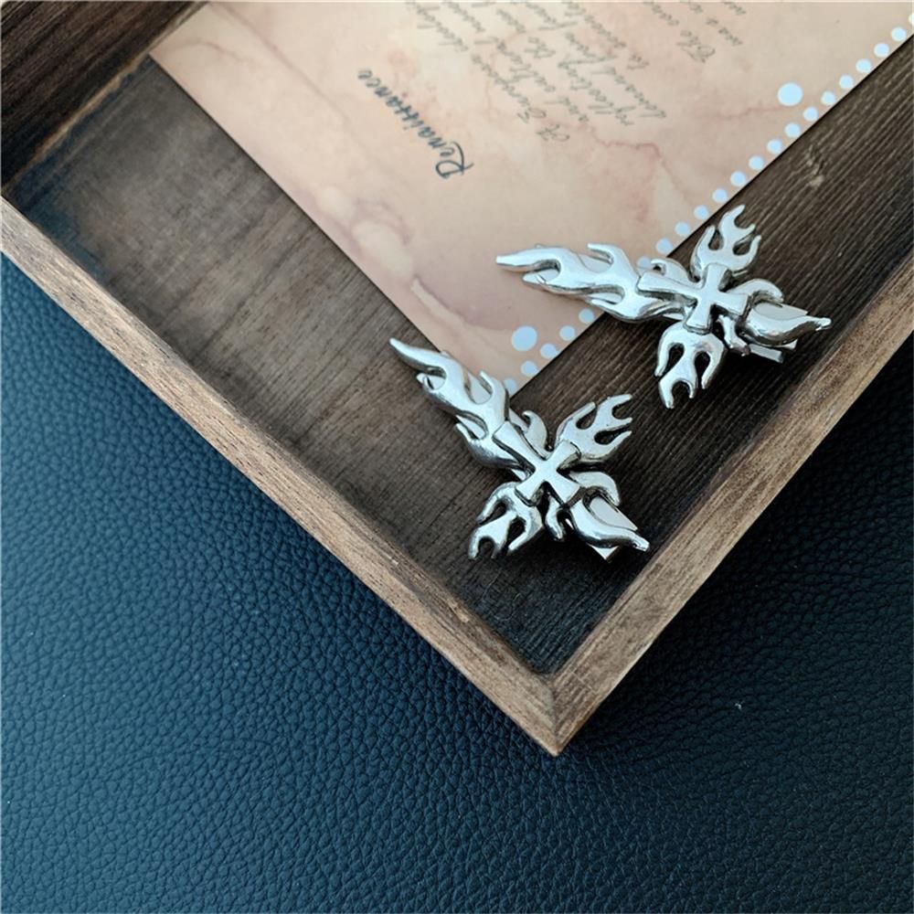 Kẹp tóc hình rồng/ mặt trời/ ngọn lửa bằng acrylic kim loại phong cách thời trang