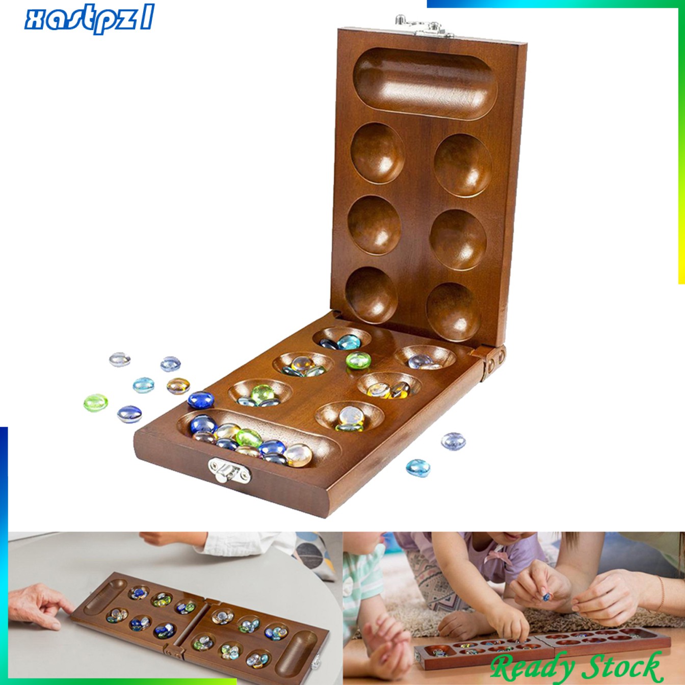 Bộ Trò Chơi Mancala Chiến Lược Bằng Gỗ Cho Trẻ Em Và Người Lớn