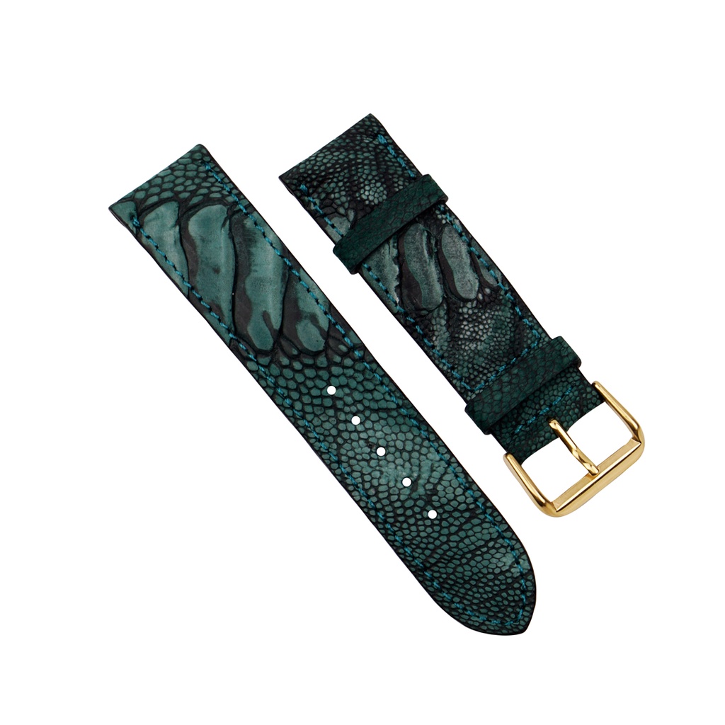 Dây Đồng Hồ Đà Điểu Wash Màu Xanh Lá MrFour | Watch Band - Watch Strap - Leather Watch