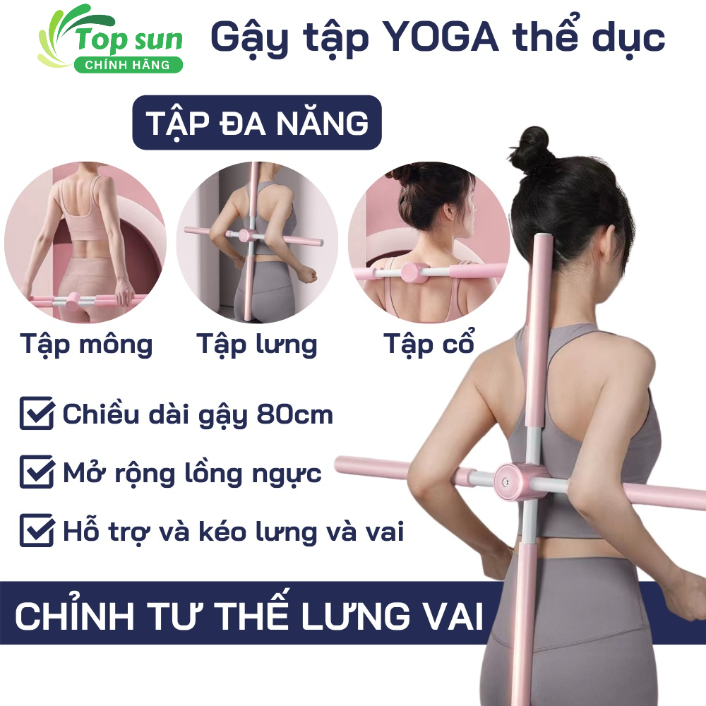 Gậy thể dục Yoga/GYM  Gậy Điều Chỉnh Tư Thế Lưng/Vai Cho Chống Gù Lưng Bằng Thép Không Gỉ Cho Mọi Lứa Tuổi