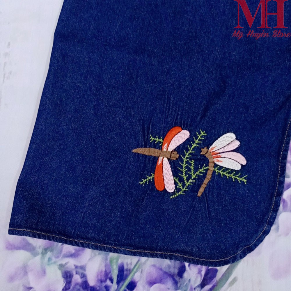 Váy Chống Nắng Dạng Quần Jean Chất Liệu Cotton Dày Dặn Và Mềm Mại Thêu Họa Tiết Có Nút Bấm Chân Tiện Lợi Mỹ Huyền Store | BigBuy360 - bigbuy360.vn
