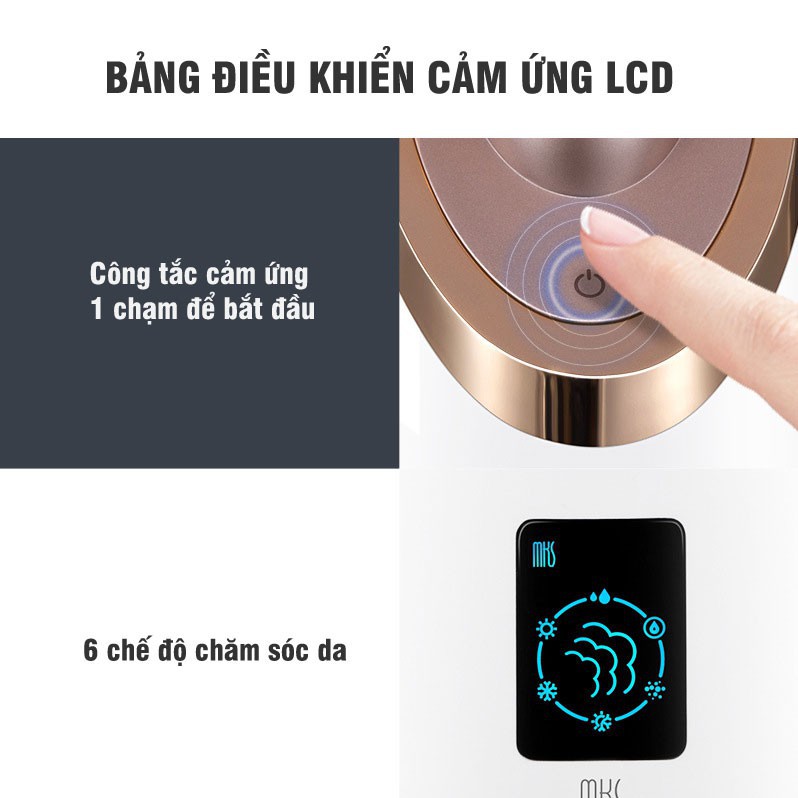 [Hàng Chính Hãng] Máy Xông Hơi Mặt Nóng Lạnh MKS Cao Cấp 6 Chế Độ Xông, Công Nghệ Xông Nano ION MKS