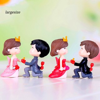Set 2 tượng cô dâu chú rể mini trang trí tiểu cảnh đám cưới dễ thương