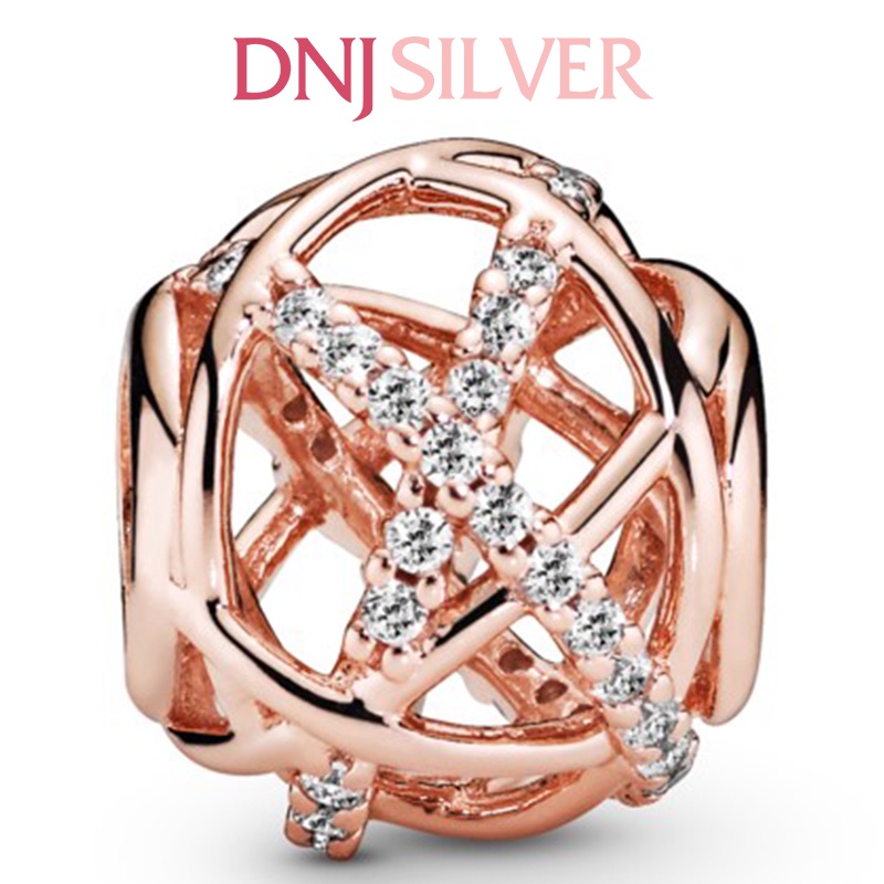 Charm bạc 925 cao cấp, hàng chuẩn bạc - Charm RoseGold with clear cubic zirconia thích hợp để mix vòng tay charm - DN277