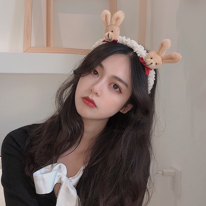 Băng Đô Cài Tóc Chống Trượt Hình Chú Gấu Nhồi Bông Dễ Thương