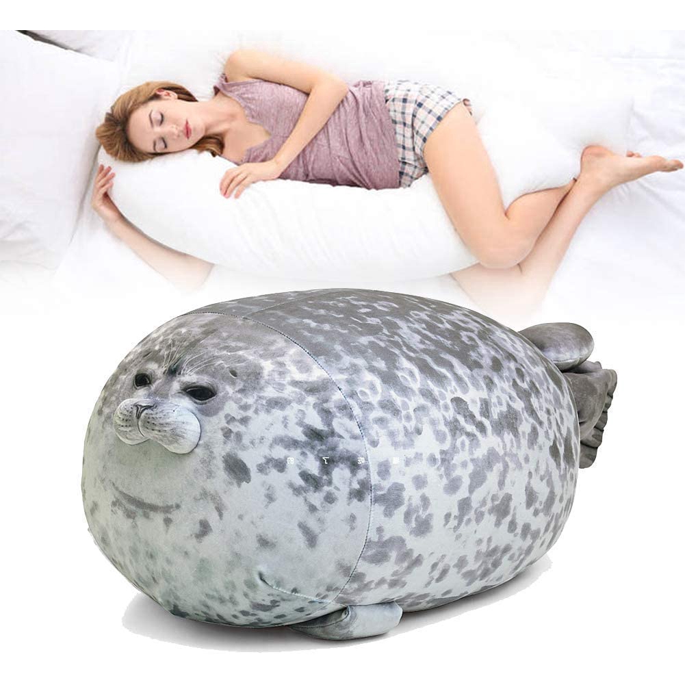 RUNYA Blob Seal Pillow Cute Chubby Seal Plush Toy Cotton Stuffed Animals