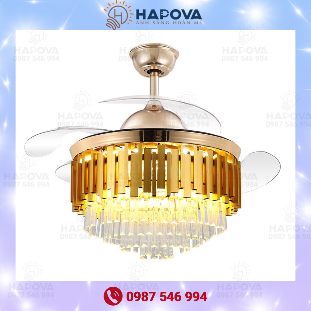 Quạt Trần Đèn Hiện Đại - Điều Khiển Từ Xa HAPOVA JIKIAS 8042