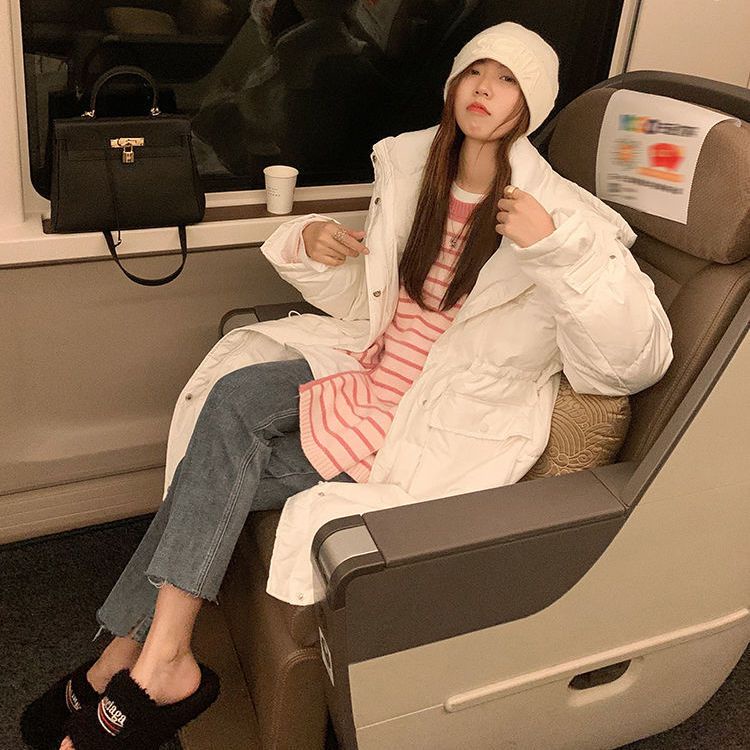 Áo sweater Dệt Kim Cổ Tròn Dáng Rộng Xẻ Tà Họa Tiết Kẻ Sọc Màu Hồng Ngọt Ngào Phong Cách Hàn Quốc