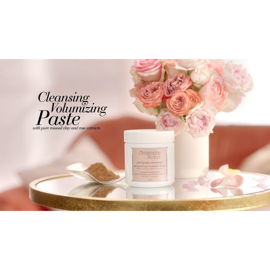Tẩy da chết cho da đầu làm phồng tóc CHRISTOPHE ROBIN Volume Shampoo Paste  Rassoul Clay Rose Extract