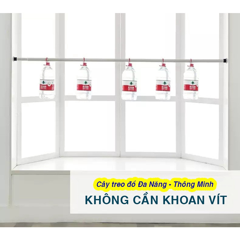 Size dài T7  - Cây treo quần áo gắn tường KHÔNG KHOAN, Thanh treo Đa Năng