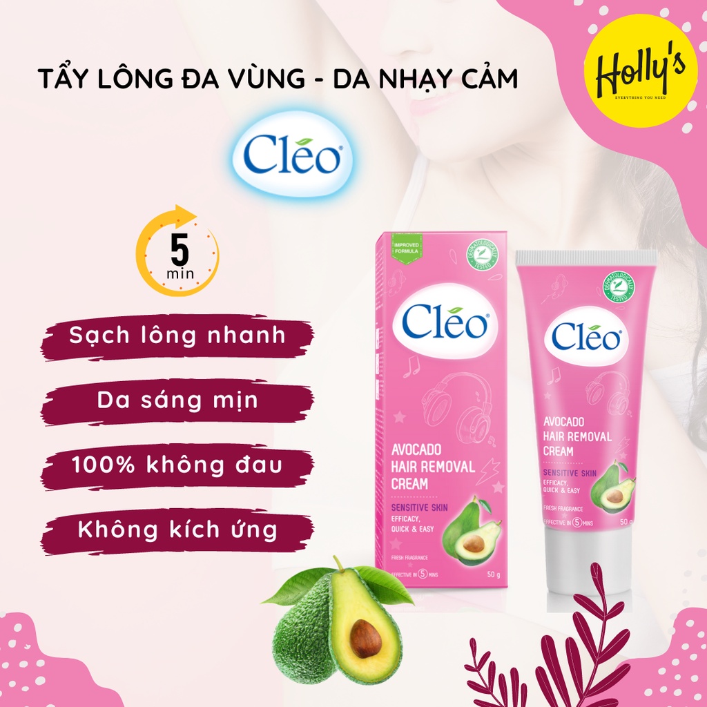 Kem Tẩy Lông Cleo - Kem Bơ Tẩy Lông Cleo Avocado Hair Removal Cream