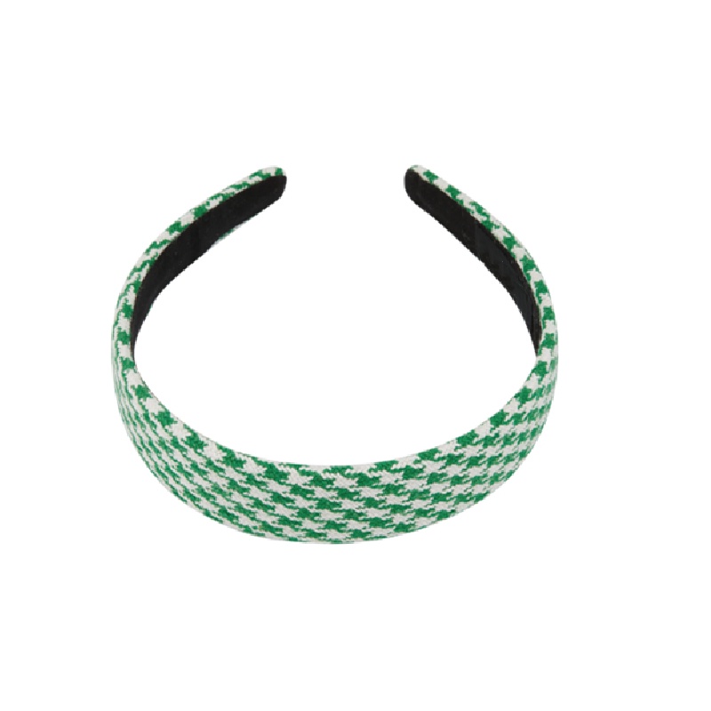 Băng Đô Cài Tóc Họa Tiết Caro Màu Xanh Lá Phong Cách Hàn Quốc Cho Nữ