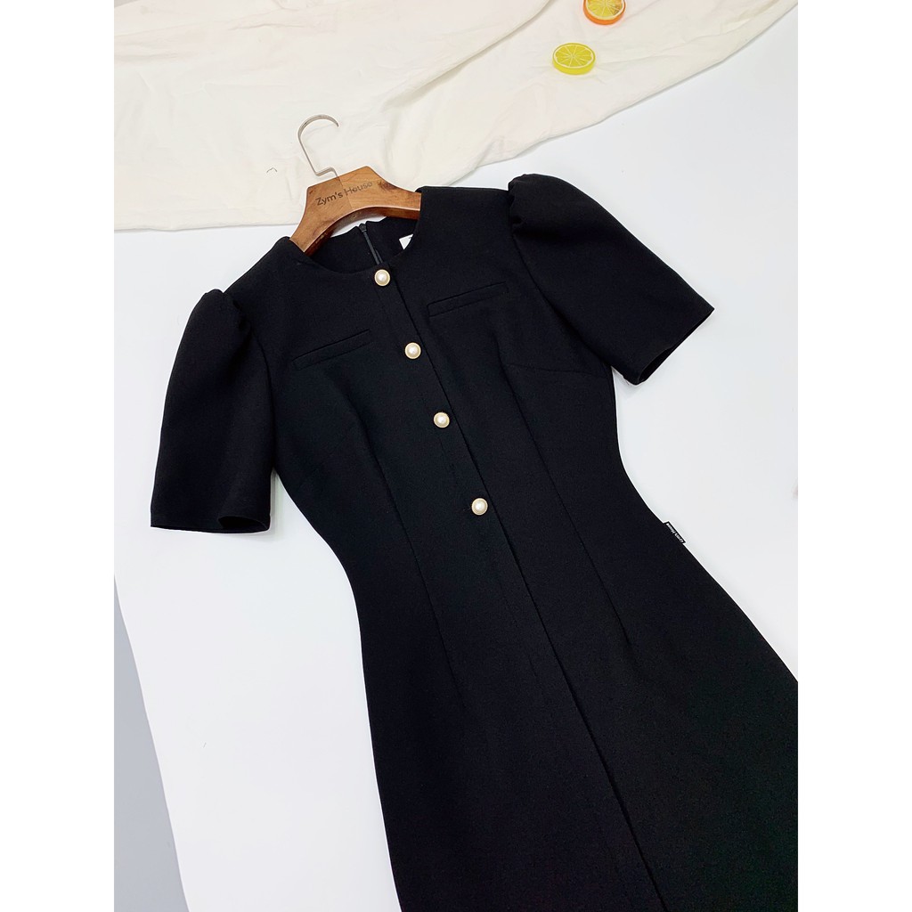 [Mã FAGREEN1505 giảm tới 30K đơn 99K] Váy cổ tròn túi giả phối nẹp cúc giả Zym’s House - LT129 | BigBuy360 - bigbuy360.vn