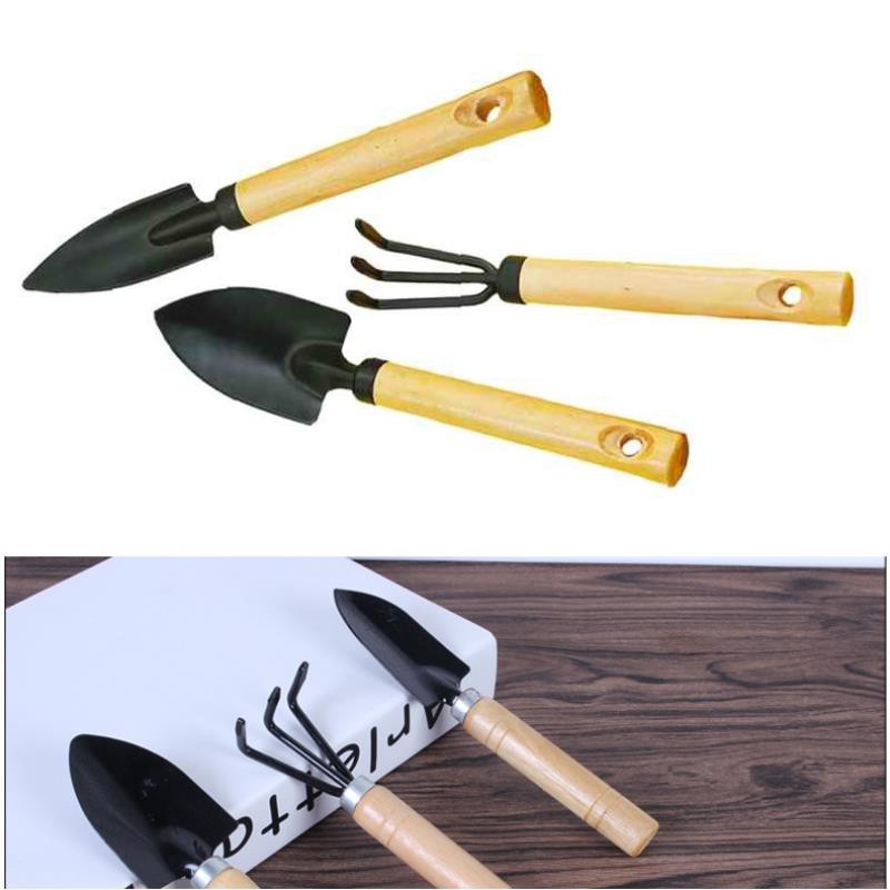 Bộ dụng cụ làm vườn 3 món cán gỗ TXE-3GO1, Bộ Xẻng 3 món, Xẻng làm vườn cán gỗ
