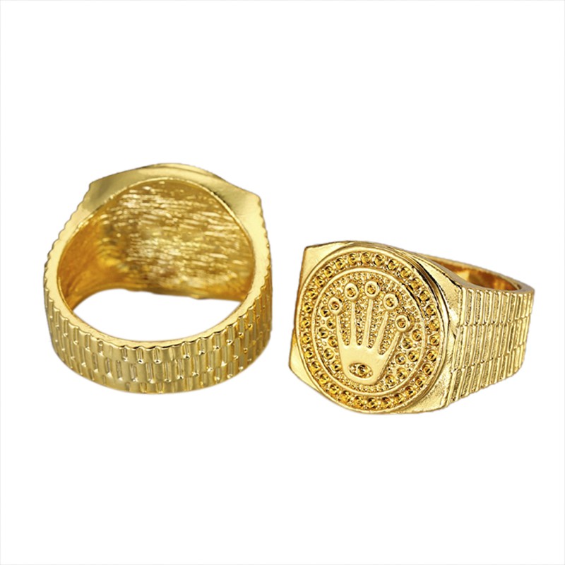 [bigapple]Vintage Hip Hop Gold Crown Ring Men Women Engagement Wedding Party Rings Jewelry adore