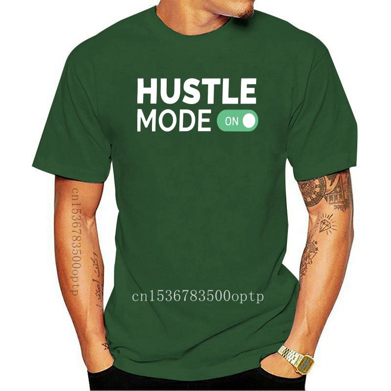 Mới Hustle Áo HUSTLE MODE ON - StartupEntrepreneur Động Lực Áo Thun In Hình 100% Cotton Tee Áo Thun 