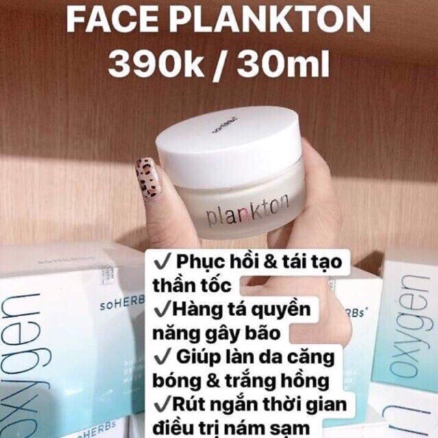 Kem FACE PLANKTON dưỡng trắng da giảm nám chống lão hóa soHERBs 30ml