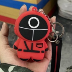 Túi đeo silicon, móc treo silicon cho bé trai/gái hình squid game , size mini ( #móc treo)