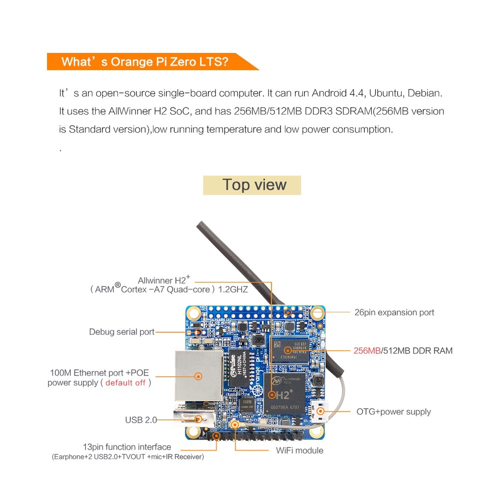 Orange Pi Zero LTS 512MB+Expansion Board, Support Android,Debian,Ubuntu Mini Computer | BigBuy360 - bigbuy360.vn