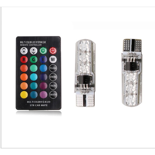 Bộ 2 led audi T10  16 màu kèm điều khiển lắp cho oto , xe máy