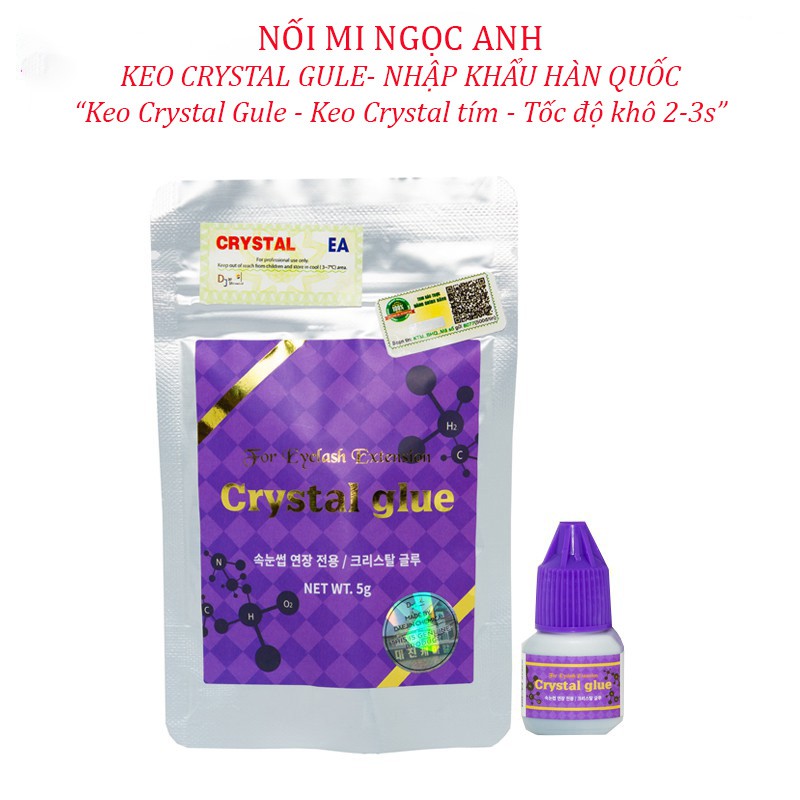 Keo Crystal Glue, keo crystal tím, keo nối mi Crystal, tốc độ khô 3-4s